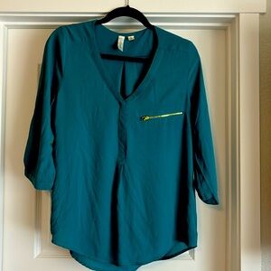 Tacera small teal blouse